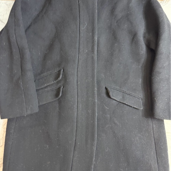 J.Crew Cocoon Coat in Black Italian Stadium-Cloth Wool Jacket Nello Gori Size 18 - Picture 3 of 6